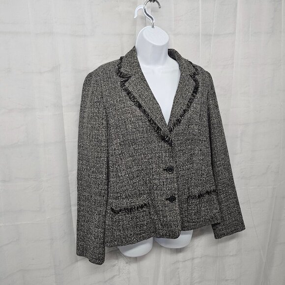 Norton McNaughton Blazer Black Gray Tweed Dark Coqette 10 - Picture 6 of 12
